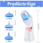 Pet Feeding Bottle,3 Pack Wide Mouth Angled Nursing Bottle, 3 Sizes Nipples with Ventilation Valve Resistant Tearing Perfect for Puppies, Kittens, Small Wildlife(Pink)