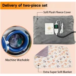 Pet Heating Pad,Waterproof Heated Cat Bed with Washable Covers and Soft Blanket,13.8 x 19.7 Inches,Self Heating Pet Pad with Intelligent Thermostat