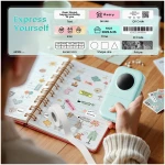 Phomemo D30 Label Maker Machine, Portable Bluetooth Mini Label Printer, Smart Phone Handheld Thermal Sticker Small Labeler Multiple Templates Font Icon Inkless for Home Office