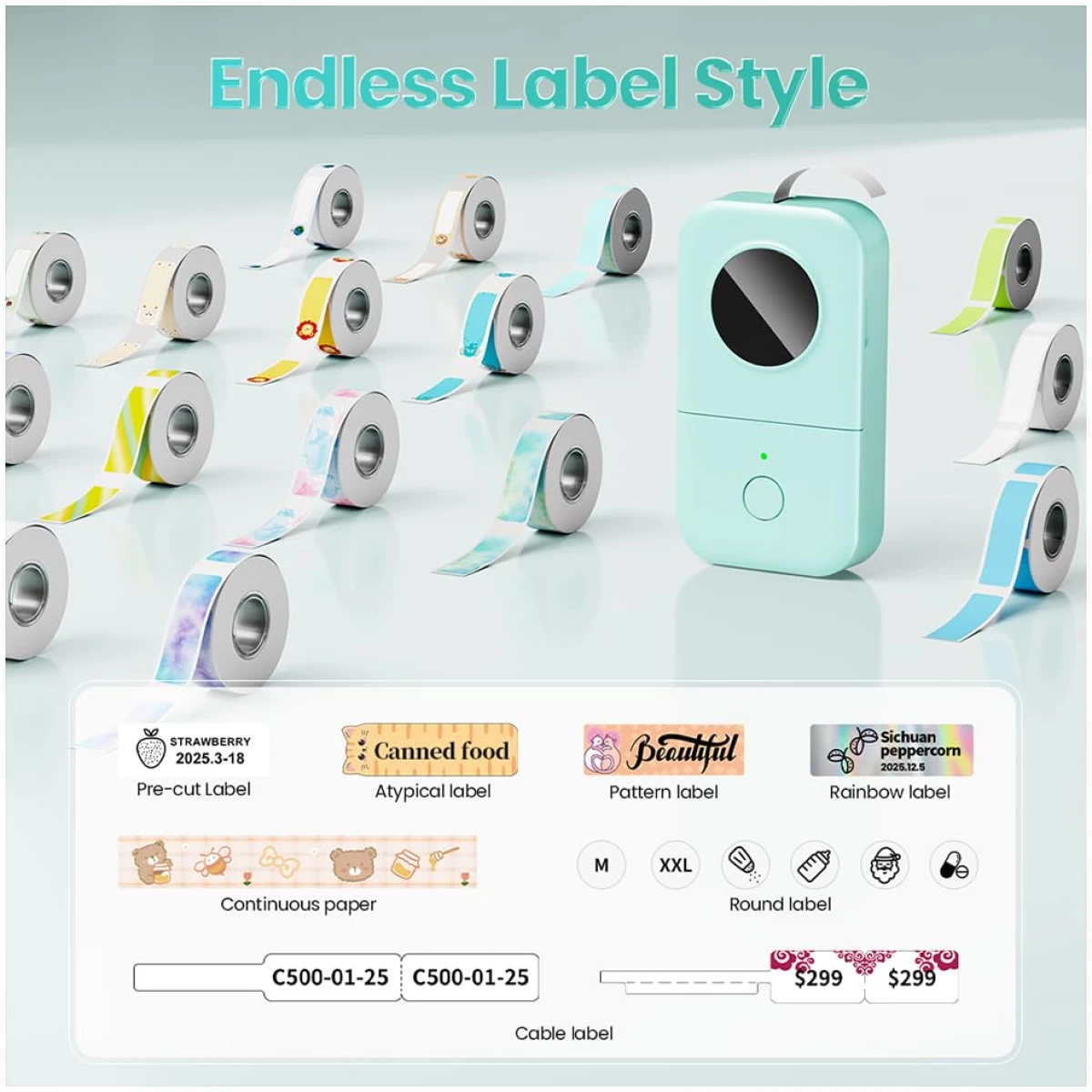 Phomemo D30 Label Maker Machine, Portable Bluetooth Mini Label Printer, Smart Phone Handheld Thermal Sticker Small Labeler Multiple Templates Font Icon Inkless for Home Office