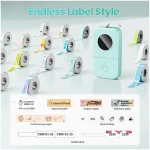 Phomemo D30 Label Maker Machine, Portable Bluetooth Mini Label Printer, Smart Phone Handheld Thermal Sticker Small Labeler Multiple Templates Font Icon Inkless for Home Office