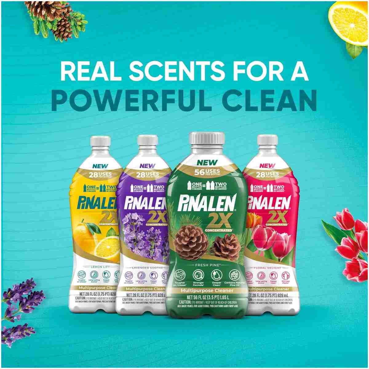 PINALEN 2X Concentrated Multipurpose Cleaner - Fresh Pine Scent - 28 fl oz - All Purpose Cleaner for Kitchen, Bathroom, Laundry, Floors & Outdoors