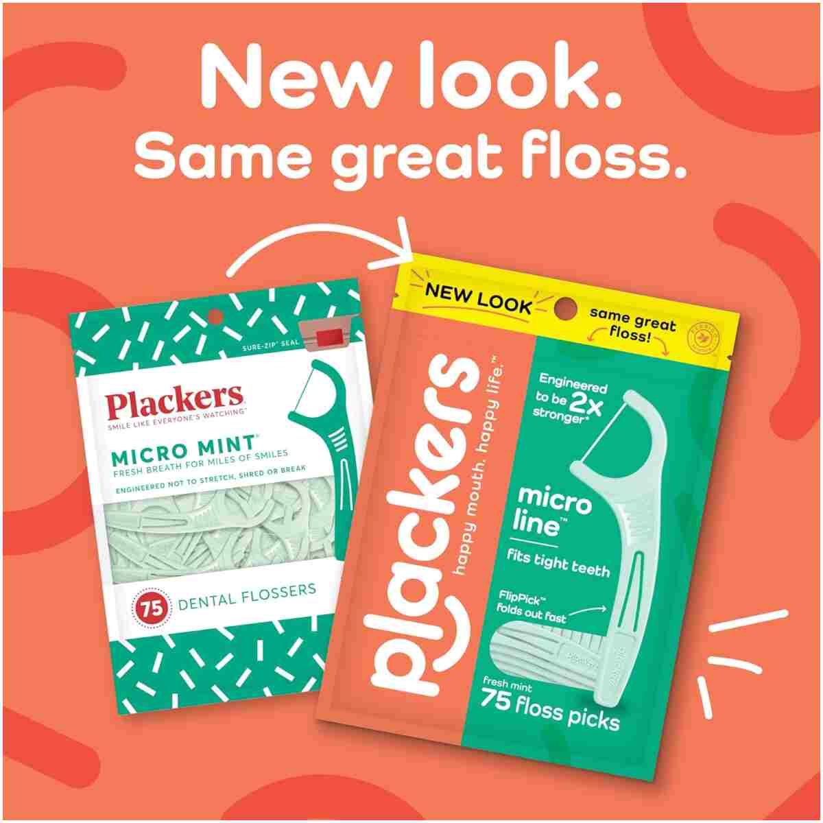 Plackers Micro Line Dental Floss Picks, Fold-Out FlipPick, Tuffloss, Easy Storage with Sure-Zip Seal, Fresh Mint Flavor, 36 Count (Packaging May Vary)