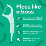 Plackers Micro Line Dental Floss Picks, Fold-Out FlipPick, Tuffloss, Easy Storage with Sure-Zip Seal, Fresh Mint Flavor, 36 Count (Packaging May Vary)