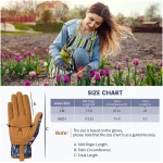 Pleneal Gardening Gloves for Women - Leather Garden Gloves Thorn Proof, Outdoor Protective Working Glove for Weeding