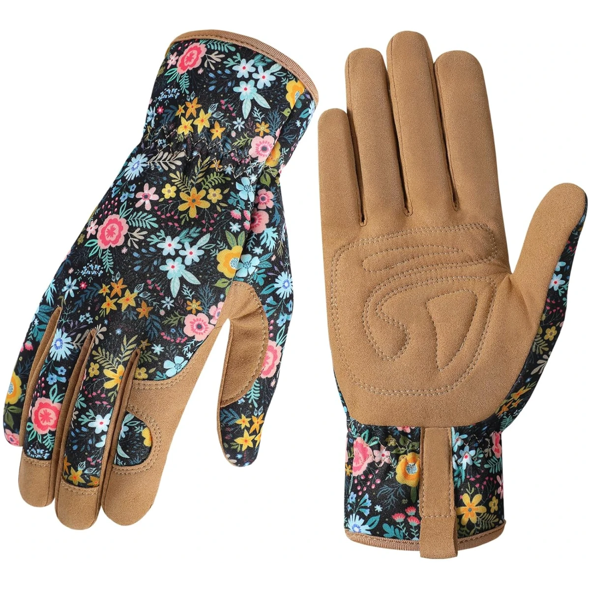 Pleneal Gardening Gloves for Women - Leather Garden Gloves Thorn Proof, Outdoor Protective Working Glove for Weeding