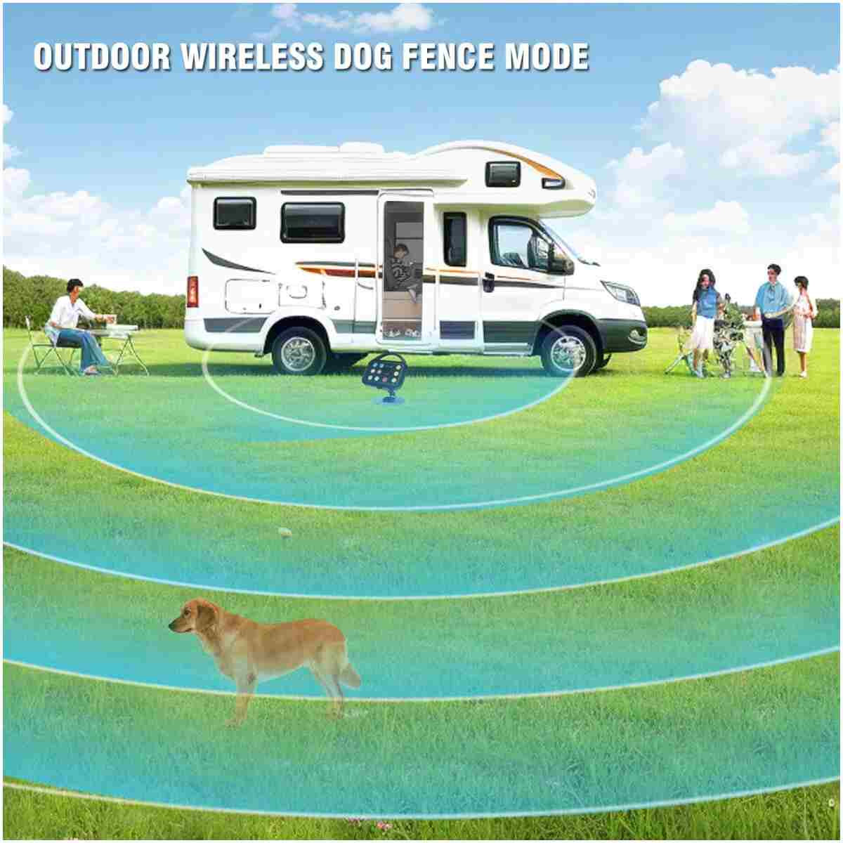Plkm Wireless Dog Fence Indoor Outdoor Wireless Fence Dog Training Collar 3 in 1 Pet Intelligent System, Out-of-Range Reminder AI Technology, Adjustable Range Shock Strength,...