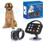 Plkm Wireless Dog Fence Indoor Outdoor Wireless Fence Dog Training Collar 3 in 1 Pet Intelligent System, Out-of-Range Reminder AI Technology, Adjustable Range Shock Strength,...