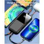 Portable Charger Power Bank - 15000mAh Fast Charging Powerbank Battery Pack with Built in USB-C(22.5W) and iOS(20W) Output Cable Compatible with iPhone Android Samsung etc (1...