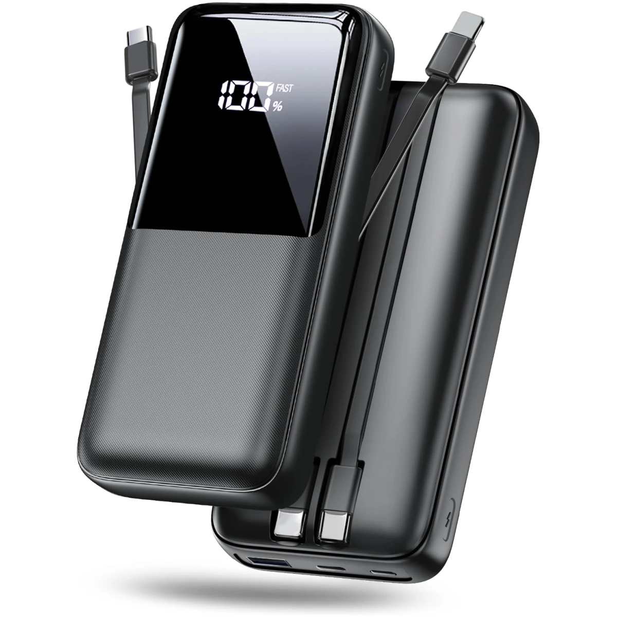 Portable Charger Power Bank - 15000mAh Fast Charging Powerbank Battery Pack with Built in USB-C(22.5W) and iOS(20W) Output Cable Compatible with iPhone Android Samsung etc (1...