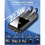 Portable Charger Power Bank - 15000mAh Fast Charging Powerbank Battery Pack with Built in USB-C(22.5W) and iOS(20W) Output Cable Compatible with iPhone Android Samsung etc (1...