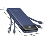 Portable Charger with Built in Cables, Portable Charger with Cords Wires Slim 10000mAh Travel Essentials Battery Pack 6 Outputs 3A High Speed Power Bank for iPhone Samsung Pixel...