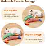 Potaroma Cat Toys Saury Fish, 3 Pack, Catnip Crinkle Sound, Soft and Durable, Interactive Kitten Kicker for Indoor Kitty Exercise 9.4 Inches for All Breeds