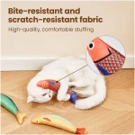 Potaroma Cat Toys Saury Fish, 3 Pack, Catnip Crinkle Sound, Soft and Durable, Interactive Kitten Kicker for Indoor Kitty Exercise 9.4 Inches for All Breeds