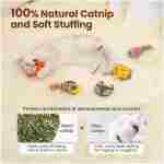 Potaroma Cat Toys Saury Fish, 3 Pack, Catnip Crinkle Sound, Soft and Durable, Interactive Kitten Kicker for Indoor Kitty Exercise 9.4 Inches for All Breeds