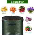 Potato Grow Bags, 4 Pack 10 Gallon with Flap and Handles Planter Pots for Onion, Fruits, Tomato, Carrot - Green