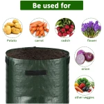 Potato Grow Bags, 4 Pack 10 Gallon with Flap and Handles Planter Pots for Onion, Fruits, Tomato, Carrot - Green