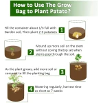 Potato Grow Bags, 4 Pack 10 Gallon with Flap and Handles Planter Pots for Onion, Fruits, Tomato, Carrot - Green