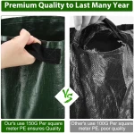 Potato Grow Bags, 4 Pack 10 Gallon with Flap and Handles Planter Pots for Onion, Fruits, Tomato, Carrot - Green