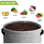 Potato Grow Bags with Flap 10 Gallon, 4 Pack Planter Pot with Handles and Harvest Window for Potato Tomato and Vegetables, Black and Gray