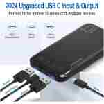 Power Bank 10000mAh Portable Charger Slim External Battery Pack with 2 USB 2.4A Outputs and USB C In/Out Compatible with Huawei iPhone 16 15 14 13 12 iPad Samsung Galaxy S20...