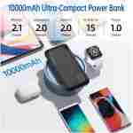 Power Bank 10000mAh Portable Charger Slim External Battery Pack with 2 USB 2.4A Outputs and USB C In/Out Compatible with Huawei iPhone 16 15 14 13 12 iPad Samsung Galaxy S20...