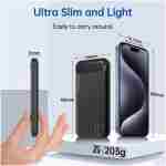 Power Bank 10000mAh Portable Charger Slim External Battery Pack with 2 USB 2.4A Outputs and USB C In/Out Compatible with Huawei iPhone 16 15 14 13 12 iPad Samsung Galaxy S20...