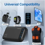 Power Bank 10000mAh Portable Charger Slim External Battery Pack with 2 USB 2.4A Outputs and USB C In/Out Compatible with Huawei iPhone 16 15 14 13 12 iPad Samsung Galaxy S20...