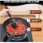 Premium Meat Chopper for Ground Beef - Heat Resistant Meat Masher - Kitchen Tools & Gadgets - Durable Ground Beef Smasher - Non Stick Hamburger Grinder - Cook Ground Meat with...