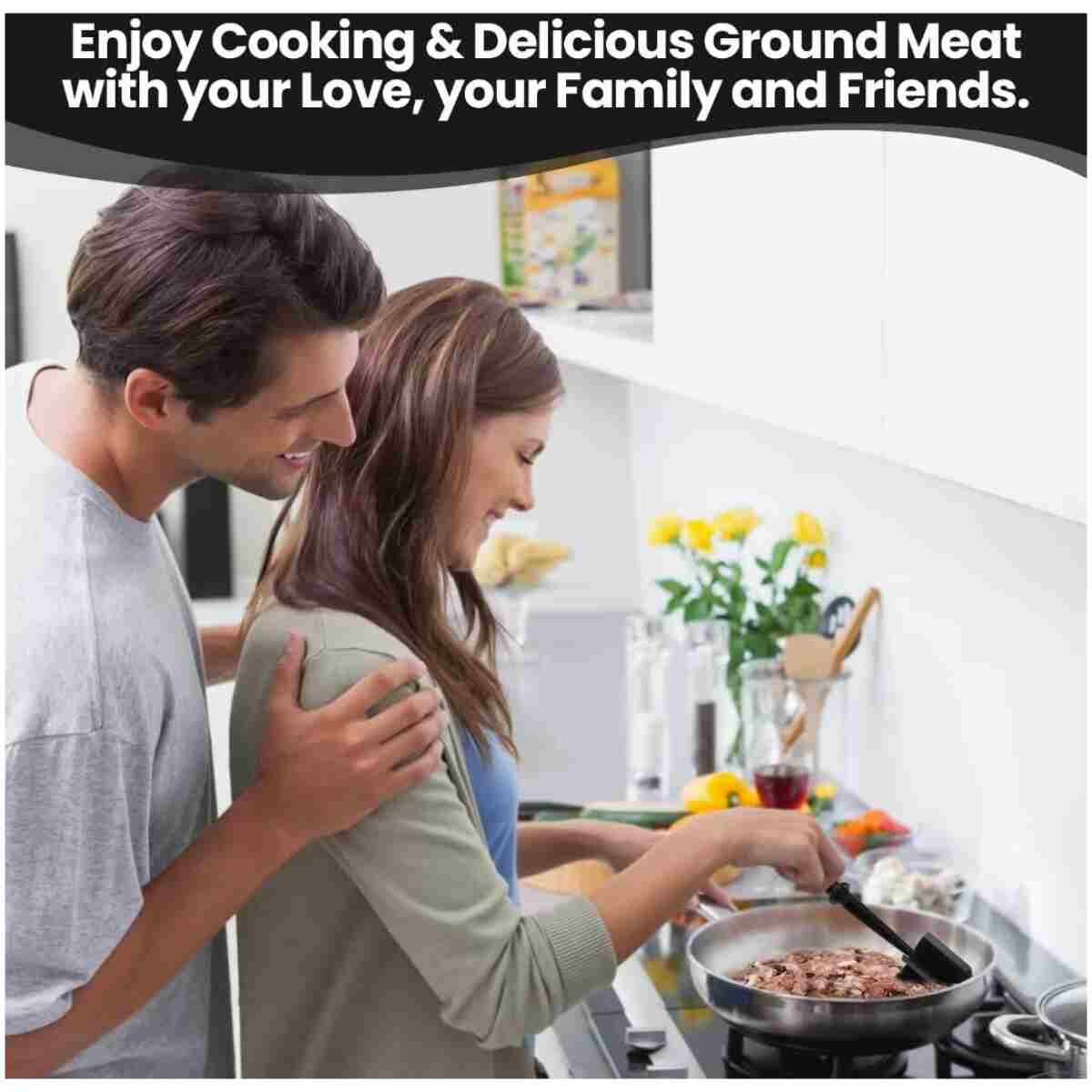 Premium Meat Chopper for Ground Beef - Heat Resistant Meat Masher - Kitchen Tools & Gadgets - Durable Ground Beef Smasher - Non Stick Hamburger Grinder - Cook Ground Meat with...