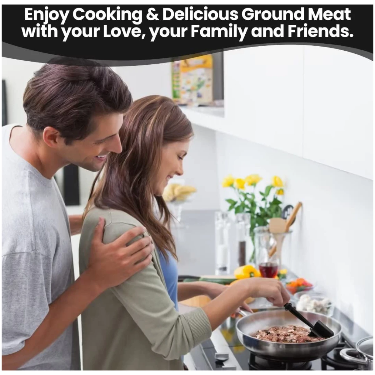 Premium Meat Chopper for Ground Beef - Heat Resistant Meat Masher - Kitchen Tools & Gadgets - Durable Ground Beef Smasher - Non Stick Hamburger Grinder - Cook Ground Meat with...