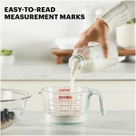 Pyrex Essentials (3-Pack) Glass Measuring Cups Set, (1, 2 & 4 Cup) Measuring Cups For Prepping, Baking and Cooking, Preheated Oven, Dishwasher, Freezer, and Microwave Safe