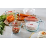 Pyrex Essentials (3-Pack) Glass Measuring Cups Set, (1, 2 & 4 Cup) Measuring Cups For Prepping, Baking and Cooking, Preheated Oven, Dishwasher, Freezer, and Microwave Safe