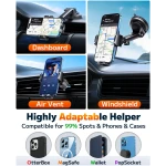 Qifutan Car Phone Holder Mount Phone Mount for Car Windshield Dashboard Air Vent Universal Hands Free Automobile Cell Phone Holder Fit for iPhone Smartphone Carbon Fiber