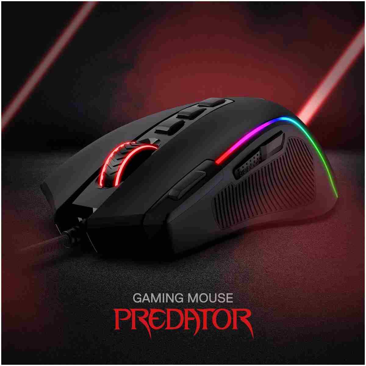 Redragon M612 Predator RGB Gaming Mouse, 8000 DPI Wired Optical Mouse with 11 Programmable Buttons & 5 Backlit Modes, Software Supports DIY Keybinds Rapid Fire Button