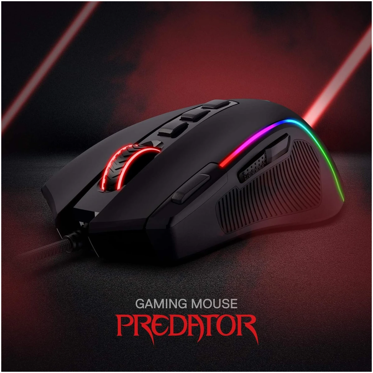 Redragon M612 Predator RGB Gaming Mouse, 8000 DPI Wired Optical Mouse with 11 Programmable Buttons & 5 Backlit Modes, Software Supports DIY Keybinds Rapid Fire Button