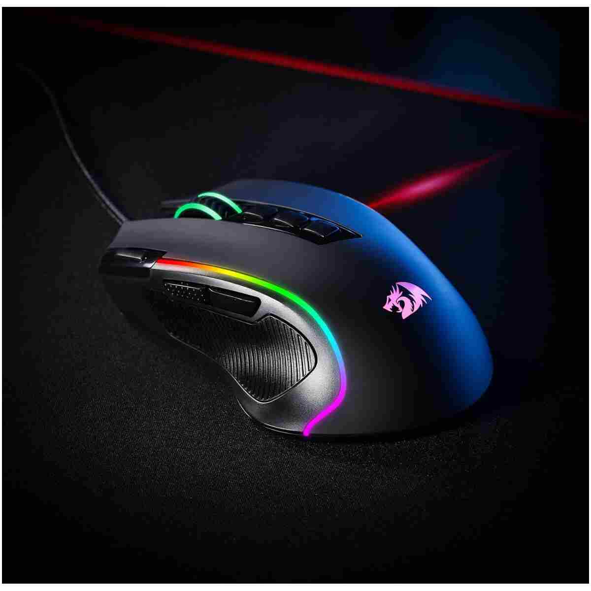 Redragon M612 Predator RGB Gaming Mouse, 8000 DPI Wired Optical Mouse with 11 Programmable Buttons & 5 Backlit Modes, Software Supports DIY Keybinds Rapid Fire Button
