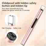 REIDEA Candle Lighter - Long USB Rechargeable Arc Windproof Flameless Lighter with Safety Switch for Home, Kitchen, BBQ, Camping, Stove