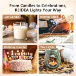 REIDEA Candle Lighter - Long USB Rechargeable Arc Windproof Flameless Lighter with Safety Switch for Home, Kitchen, BBQ, Camping, Stove