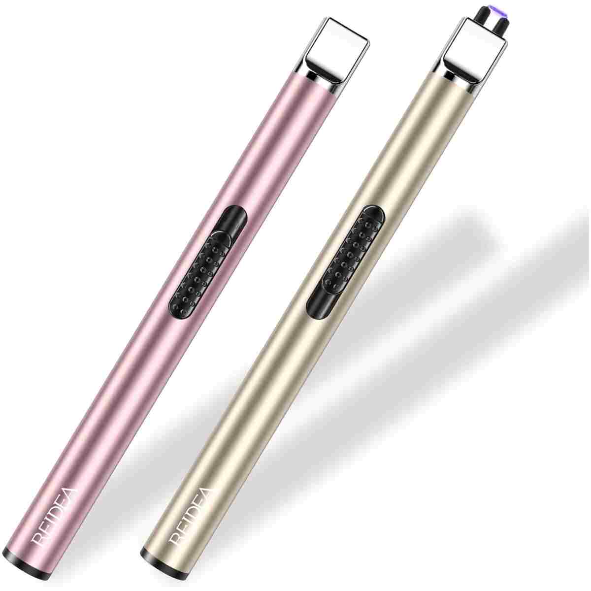 REIDEA Candle Lighter - Long USB Rechargeable Arc Windproof Flameless Lighter with Safety Switch for Home, Kitchen, BBQ, Camping, Stove