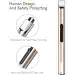 REIDEA Candle Lighter - Long USB Rechargeable Arc Windproof Flameless Lighter with Safety Switch for Home, Kitchen, BBQ, Camping, Stove