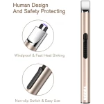 REIDEA Candle Lighter - Long USB Rechargeable Arc Windproof Flameless Lighter with Safety Switch for Home, Kitchen, BBQ, Camping, Stove