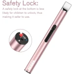REIDEA Candle Lighter - Long USB Rechargeable Arc Windproof Flameless Lighter with Safety Switch for Home, Kitchen, BBQ, Camping, Stove