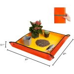 Repotting Mat for Indoor Plant Transplanting and Potting Soil Mess Control Portable Succulent Planting Potting Tray Gardening Gifts for Women Men Plant Lover Gifts (Orange 27" x...