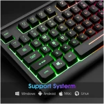 Rii Computer Keyboard, Wired USB Compact Keyboard with RGB Backlit,Silent Keystroke for Home Office,Working or Primer Gaming, Compatible with Laptop,PC,Windows,Mac