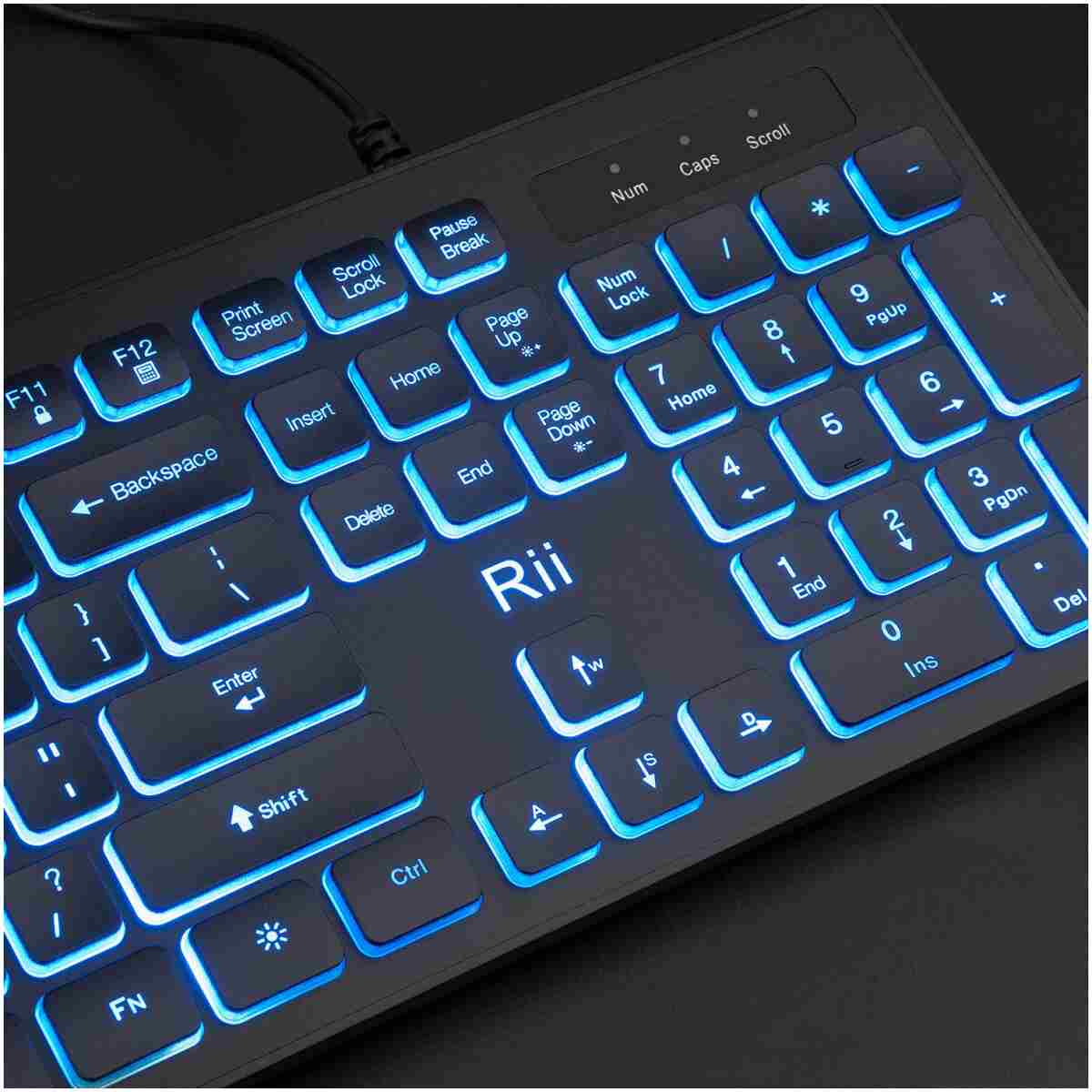 Rii Three Colors Backlit Keyboard and Mouse, Wired Keyboard and Mouse Combo, USB Keyboard and Mouse Set,Quiet Input Gaming Keyboard,Optical RGB Mouse for School,Office,Business...