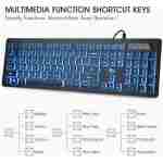 Rii Three Colors Backlit Keyboard and Mouse, Wired Keyboard and Mouse Combo, USB Keyboard and Mouse Set,Quiet Input Gaming Keyboard,Optical RGB Mouse for School,Office,Business...