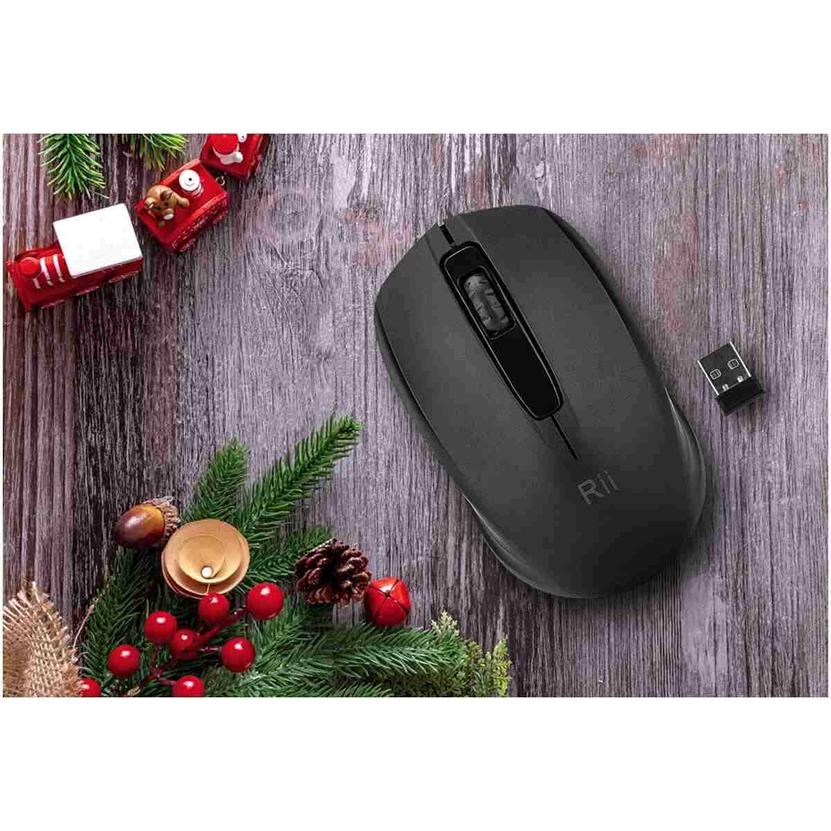 Rii Wireless Mouse, 2.4G Portable Computer Mice for PC, Laptop, Windows,Office Included Wireless USB dongle (Black)