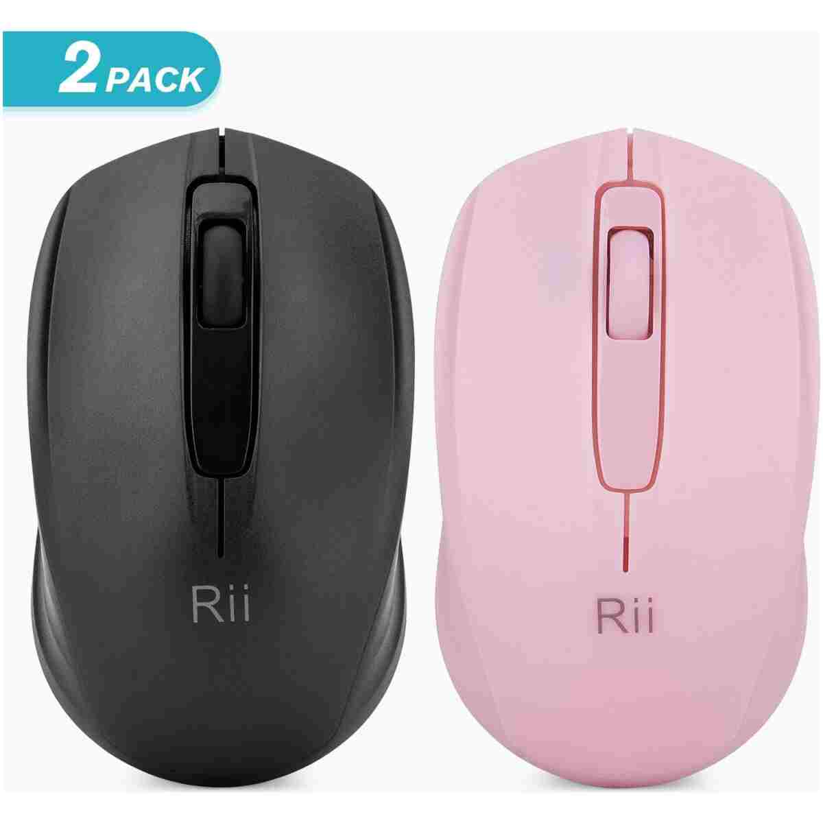 Rii Wireless Mouse, 2.4G Portable Computer Mice for PC, Laptop, Windows,Office Included Wireless USB dongle (Black)