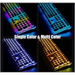 RK ROYAL KLUDGE S108 Typewriter Keyboard, Retro Mechanical Gaming Keyboard Wired 108 Keys with RGB Backlit Sidelight, Detachable Wrist Rest, Round Keycaps Blue Switches - Black